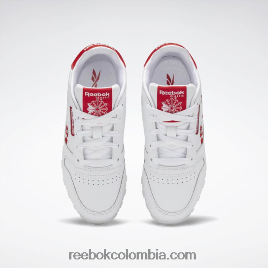 niños ftwr blanco/vector rojo zapatos clásicos de cuero - preescolar Reebok D260LP1440