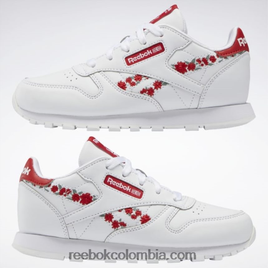 niños ftwr blanco/vector rojo zapatos clásicos de cuero - preescolar Reebok D260LP1440