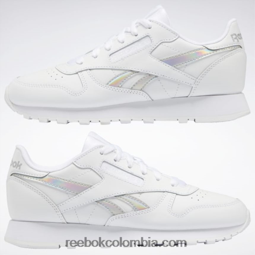 niños ftwr blanco zapatos de cuero clásicos - escuela primaria Reebok D260LP1425