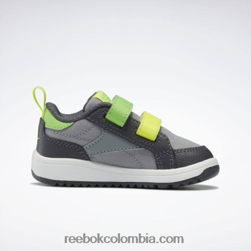 niños gris puro 4/gris puro 7/amarillo ácido solar zapatos bajos con cierre weebok - niño pequeño Reebok D260LP1386