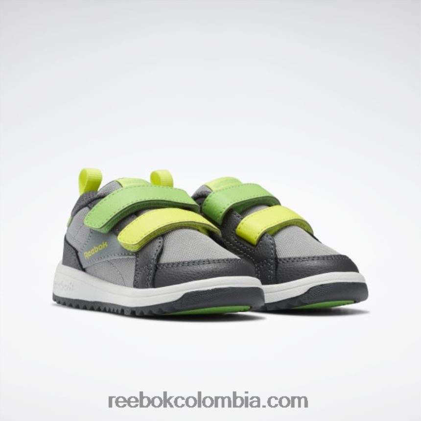 niños gris puro 4/gris puro 7/amarillo ácido solar zapatos bajos con cierre weebok - niño pequeño Reebok D260LP1386