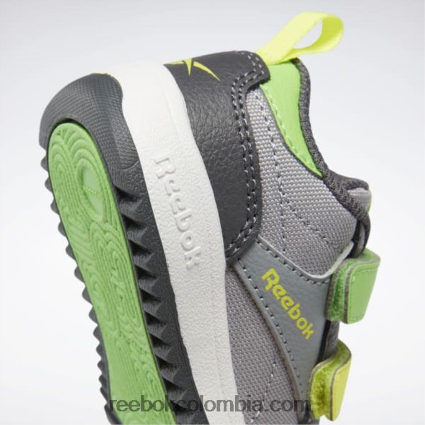 niños gris puro 4/gris puro 7/amarillo ácido solar zapatos bajos con cierre weebok - niño pequeño Reebok D260LP1386