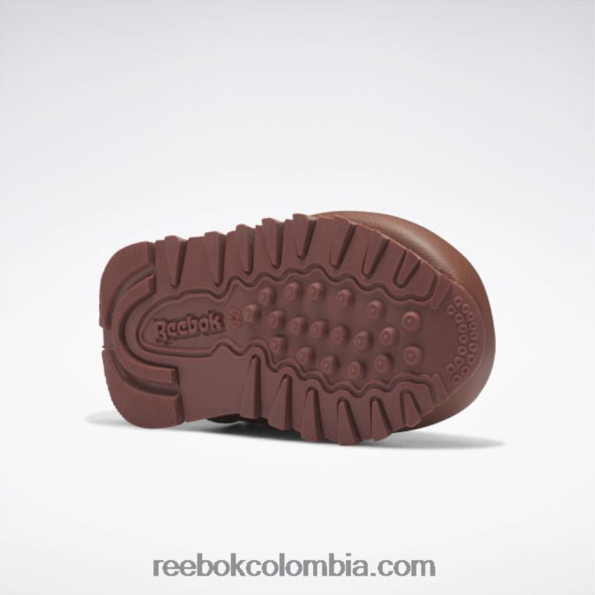 niños marrón roca/naranja brillante/amarillo ácido solar zapatos de cuero clásicos del observatorio de animales - niño pequeño Reebok D260LP1435