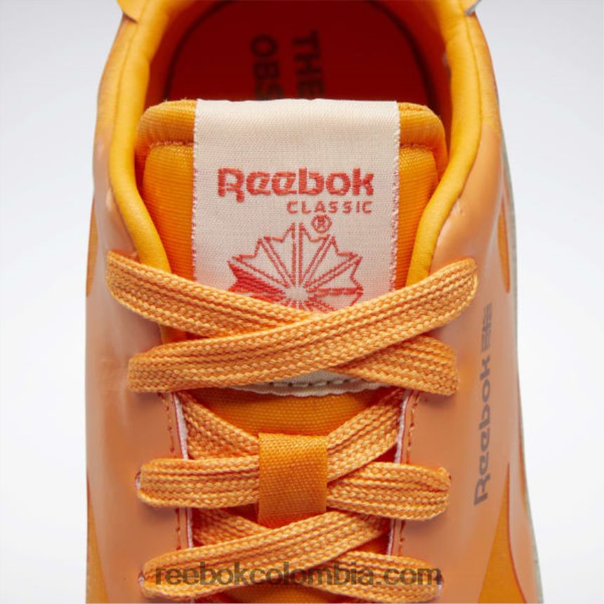 niños marrón roca/naranja brillante/amarillo ácido solar zapatos de cuero clásicos del observatorio de animales - preescolar Reebok D260LP1415