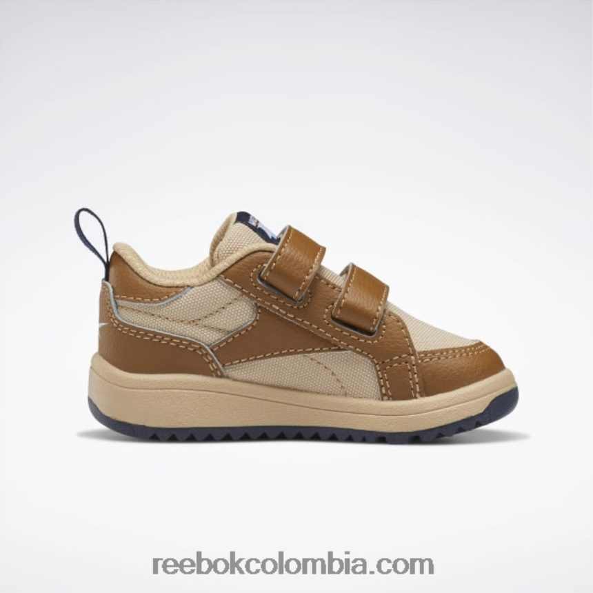 niños marrón salvaje/sahara/vector azul marino zapatos bajos con cierre weebok - niño pequeño Reebok D260LP1438