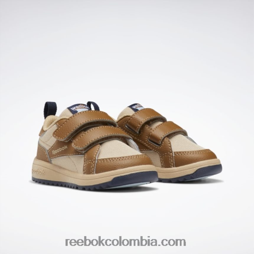 niños marrón salvaje/sahara/vector azul marino zapatos bajos con cierre weebok - niño pequeño Reebok D260LP1438
