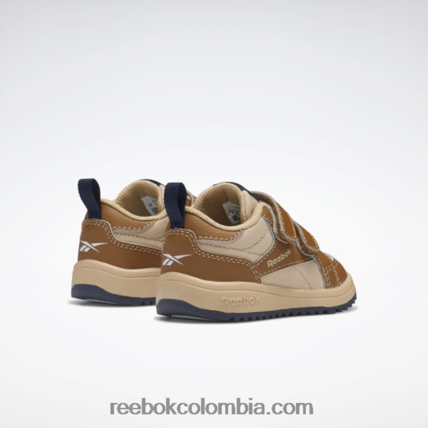 niños marrón salvaje/sahara/vector azul marino zapatos bajos con cierre weebok - niño pequeño Reebok D260LP1438