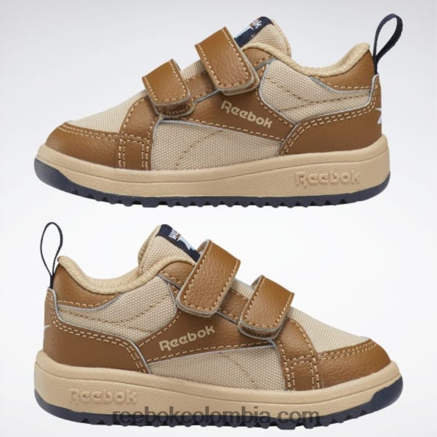 niños marrón salvaje/sahara/vector azul marino zapatos bajos con cierre weebok - niño pequeño Reebok D260LP1438