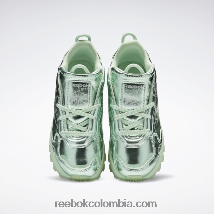 niños menta semipíxel/metal plateado. zapatos de cuero cardi b classic - escuela primaria Reebok D260LP1455