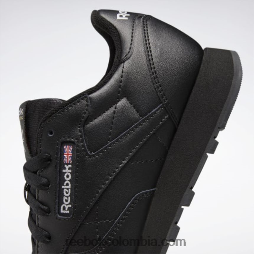 niños núcleo negro zapatos de cuero clásicos - escuela primaria Reebok D260LP1421