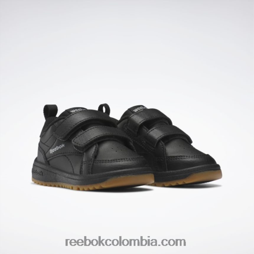 niños negro núcleo/gris puro 3 zapatos bajos con cierre weebok - niño pequeño Reebok D260LP1431