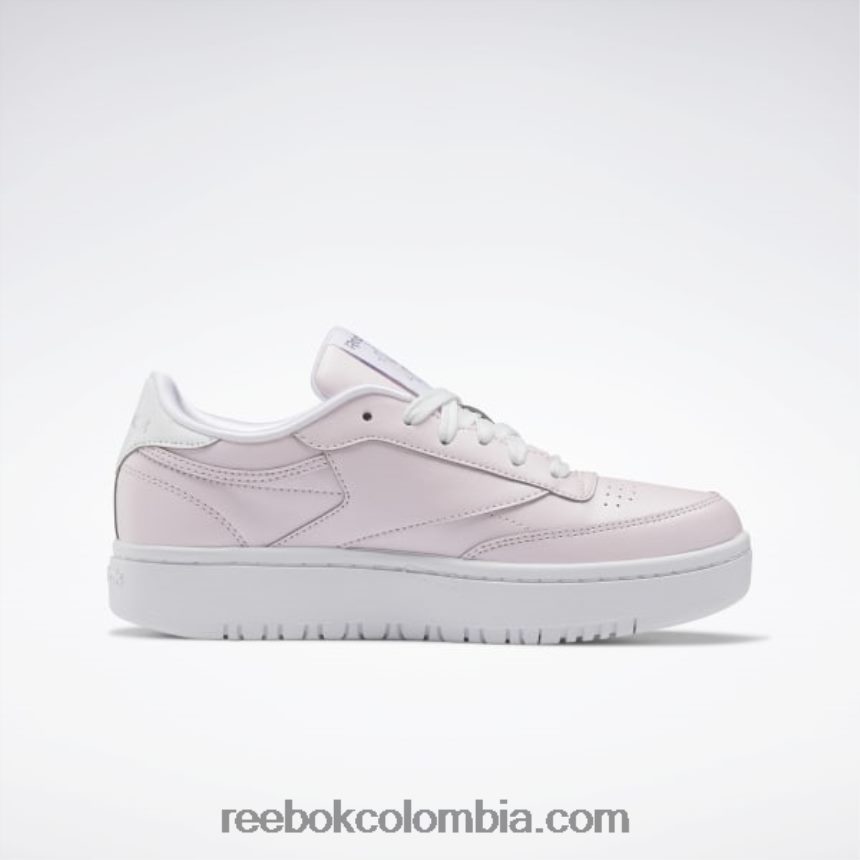 niños porcelana rosa/ftwr blanco/plata met. zapatos dobles club c 85 - escuela primaria Reebok D260LP1442