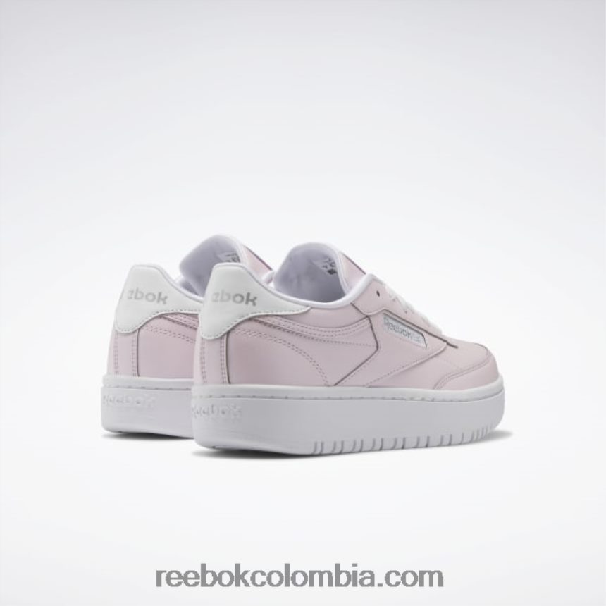 niños porcelana rosa/ftwr blanco/plata met. zapatos dobles club c 85 - escuela primaria Reebok D260LP1442