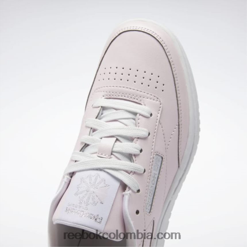 niños porcelana rosa/ftwr blanco/plata met. zapatos dobles club c 85 - escuela primaria Reebok D260LP1442
