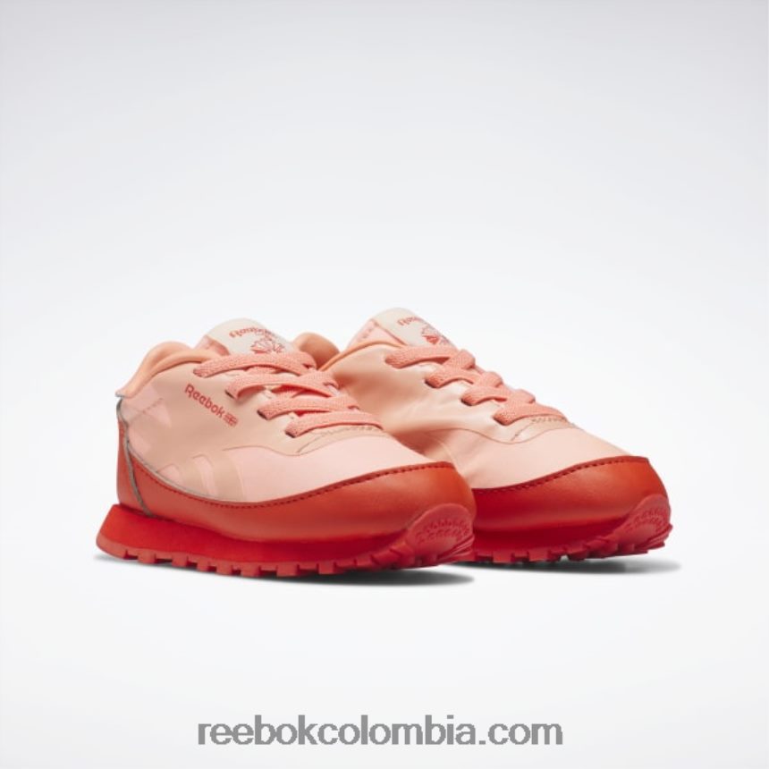 niños rojo corredor/amarillo ácido solar zapatos de cuero clásicos del observatorio de animales - niño pequeño Reebok D260LP1401