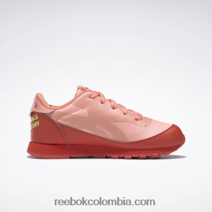 niños rojo corredor/amarillo ácido solar zapatos de cuero clásicos del observatorio de animales - preescolar Reebok D260LP1426