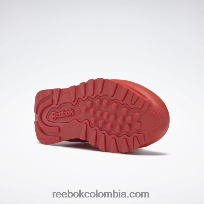 niños rojo corredor/amarillo ácido solar zapatos de cuero clásicos del observatorio de animales - preescolar Reebok D260LP1426