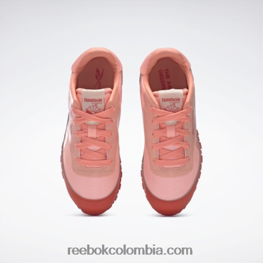niños rojo corredor/amarillo ácido solar zapatos de cuero clásicos del observatorio de animales - preescolar Reebok D260LP1426
