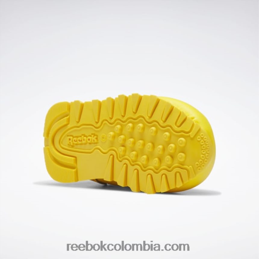 niños siempre amarillo/rojo corredor zapatos de cuero clásicos del observatorio de animales - niño pequeño Reebok D260LP1430