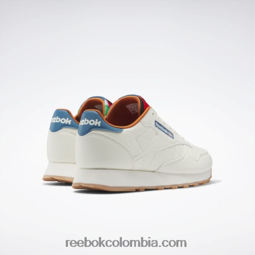 niños tiza/azul acero s23-r zapatos de cuero clásicos - escuela primaria Reebok D260LP1399