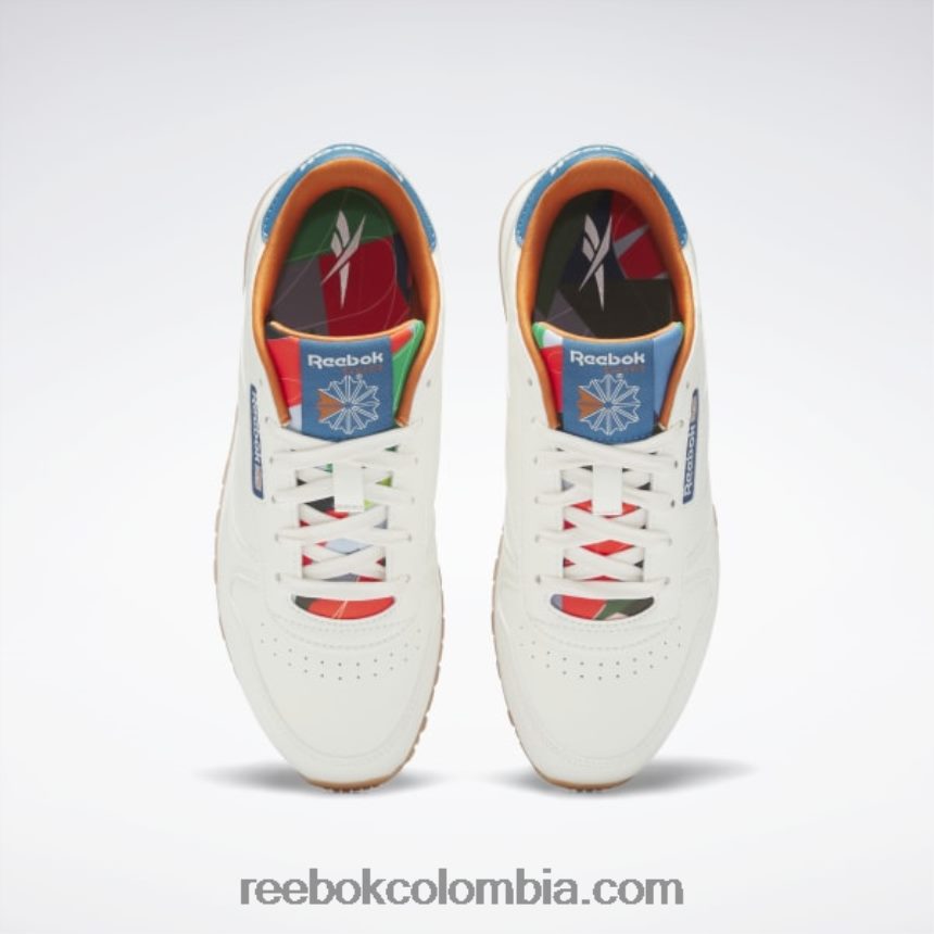 niños tiza/azul acero s23-r zapatos de cuero clásicos - escuela primaria Reebok D260LP1399