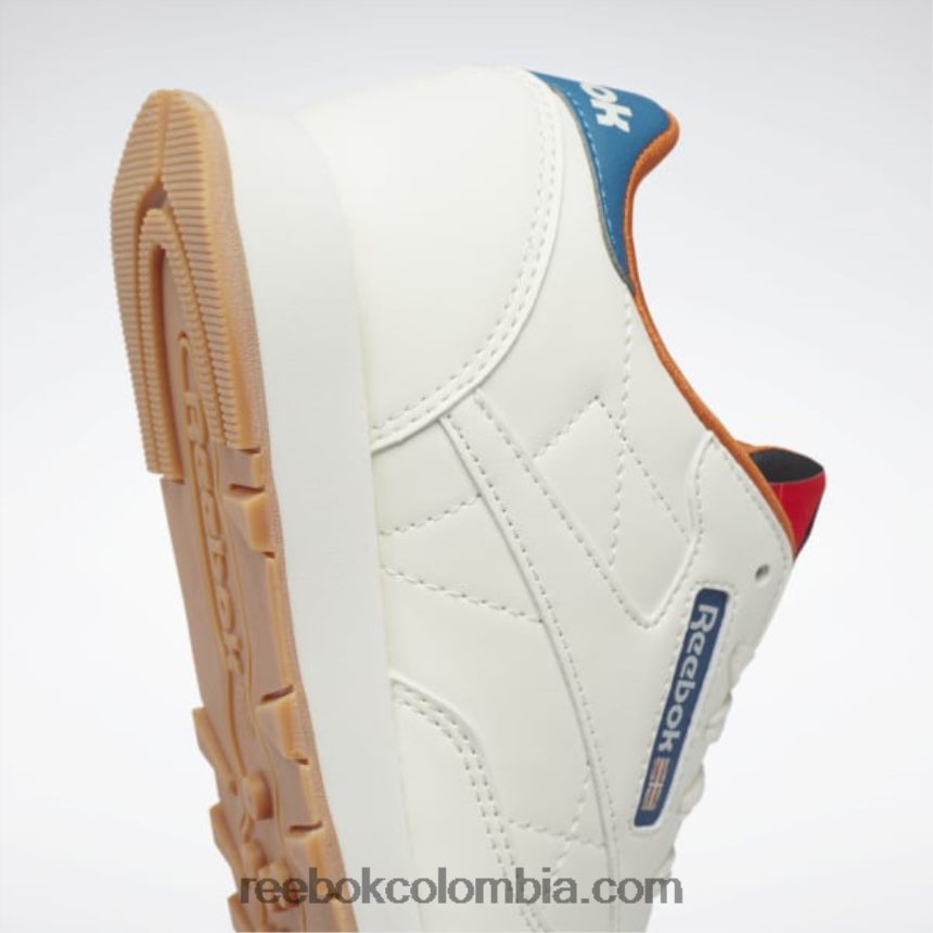 niños tiza/azul acero s23-r zapatos de cuero clásicos - escuela primaria Reebok D260LP1399