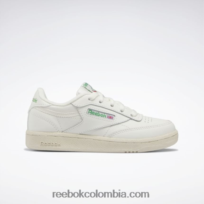 niños tiza/verde cañada zapatos club c - preescolar Reebok D260LP1411