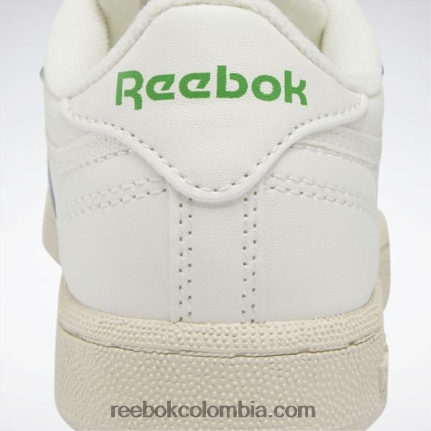 niños tiza/verde cañada zapatos club c - preescolar Reebok D260LP1411