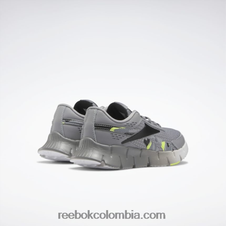 niños gris frío 4/núcleo negro/amarillo ácido zapatillas zig dynamica 2 - preescolar Reebok D260LP1382