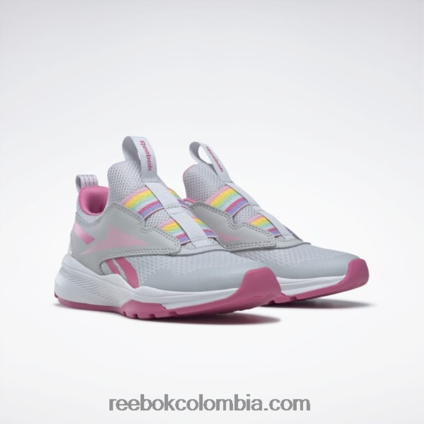 niños gris puro 2/rosa verdadero/blanco ftwr zapatillas sin cordones xt sprinter - preescolar Reebok D260LP1439