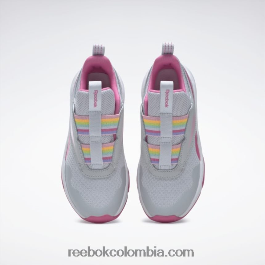 niños gris puro 2/rosa verdadero/blanco ftwr zapatillas sin cordones xt sprinter - preescolar Reebok D260LP1439