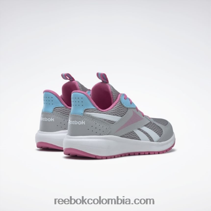 niños gris puro 3/rosa verdadero/azul digital zapatillas road supreme 4 - preescolar Reebok D260LP1441