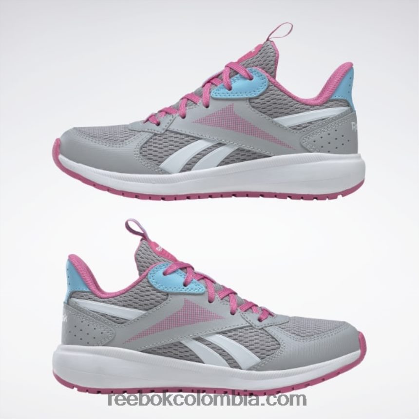niños gris puro 3/rosa verdadero/azul digital zapatillas road supreme 4 - preescolar Reebok D260LP1441